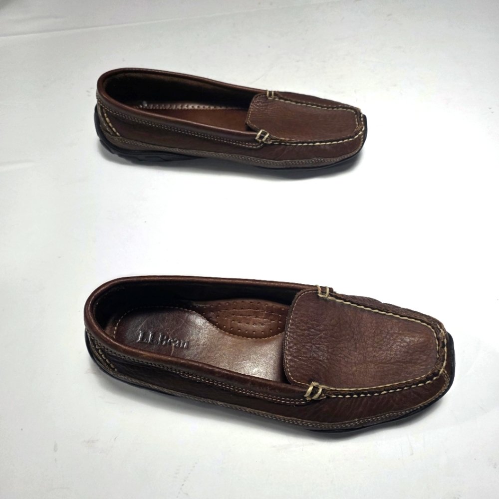L.L.Bean Women's Brown Slipon Leather Loafers Size 8.5M